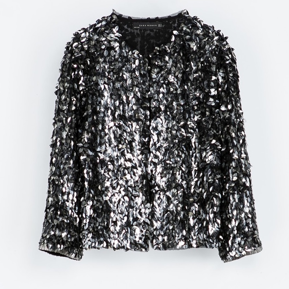 Zara Sequin Jacket, size Medium, NWT never worn!